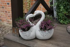 Gartendekoparadies Animaux|Jardinières-Cygnes avec pot de fleurs