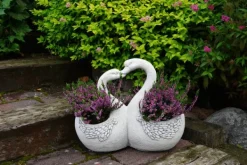 Gartendekoparadies Animaux|Jardinières-Cygnes avec pot de fleurs