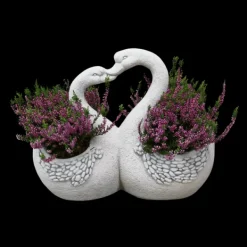Gartendekoparadies Animaux|Jardinières-Cygnes avec pot de fleurs