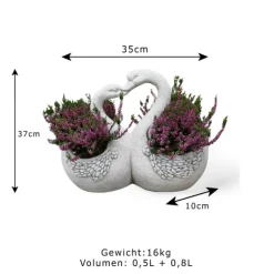 Gartendekoparadies Animaux|Jardinières-Cygnes avec pot de fleurs
