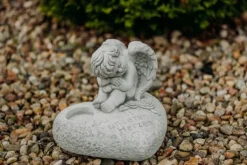 Gartendekoparadies Belle|Enfants & Anges-Décoration funéraire en forme de coeur avec ange