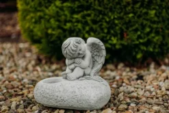 Gartendekoparadies Belle|Enfants & Anges-Décoration funéraire en forme de coeur avec ange