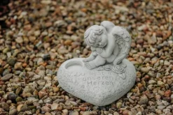Gartendekoparadies Belle|Enfants & Anges-Décoration funéraire en forme de coeur avec ange