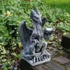 Gartendekoparadies Animaux-dragon sur un piédestal