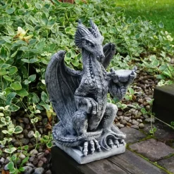 Gartendekoparadies Animaux-dragon sur un piédestal