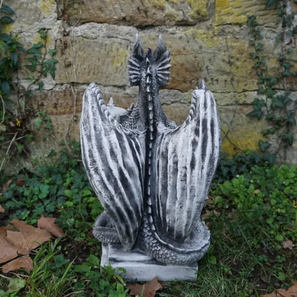 Gartendekoparadies Animaux-dragon sur un piédestal