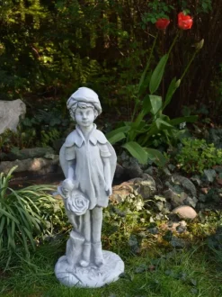 Gartendekoparadies Belle|Figures & Statues-Elfe magique avec belle rose