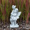 Gartendekoparadies Belle|Figures & Statues-Elfe mignon avec une rose magnifiquement conçue
