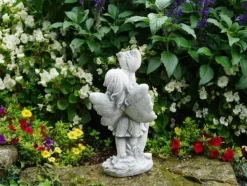 Gartendekoparadies Belle|Figures & Statues-Elfe mignon avec une rose magnifiquement conçue