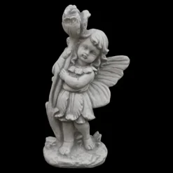 Gartendekoparadies Belle|Figures & Statues-Elfe mignon avec une rose magnifiquement conçue