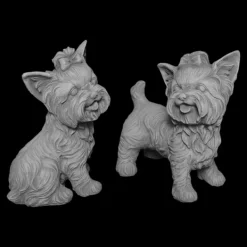 Gartendekoparadies Animaux-Ensemble : deux Yorkshire Terriers