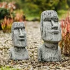 Gartendekoparadies Belle|Figures & Statues-Ensemble de deux statues moai en pierre