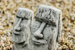 Gartendekoparadies Belle|Figures & Statues-Ensemble de deux statues moai en pierre