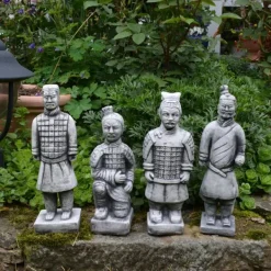 Gartendekoparadies Figures & Statues-Ensemble de quatre guerriers chinois en terre cuite