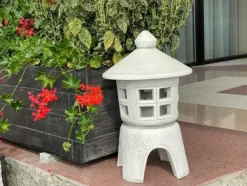 Gartendekoparadies Lanternes En Pierre-Ensemble de trois lanternes japonaises en pierre Oki-gata