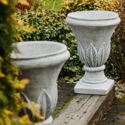 Gartendekoparadies Jardinières-Ensemble de vases à motif de feuilles