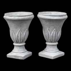 Gartendekoparadies Jardinières-Ensemble de vases à motif de feuilles