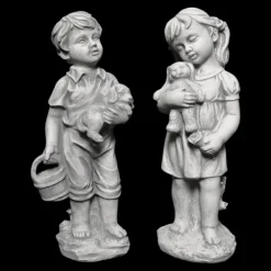 Gartendekoparadies Enfants & Anges-Ensemble petit garçon et fille