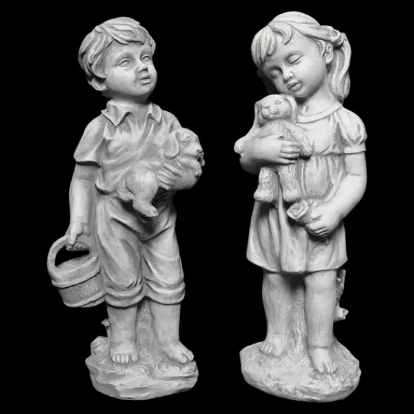 Gartendekoparadies Enfants & Anges-Ensemble petit garçon et fille
