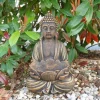 Gartendekoparadies Bouddhas-Figure de bouddha avec bol de fleur de lotus