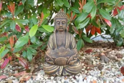 Gartendekoparadies Bouddhas-Figure de bouddha avec bol de fleur de lotus