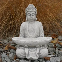 Gartendekoparadies Bouddhas-Figure de Bouddha avec grand bol