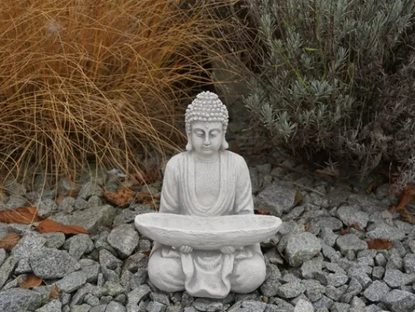 Gartendekoparadies Bouddhas-Figure de Bouddha avec grand bol