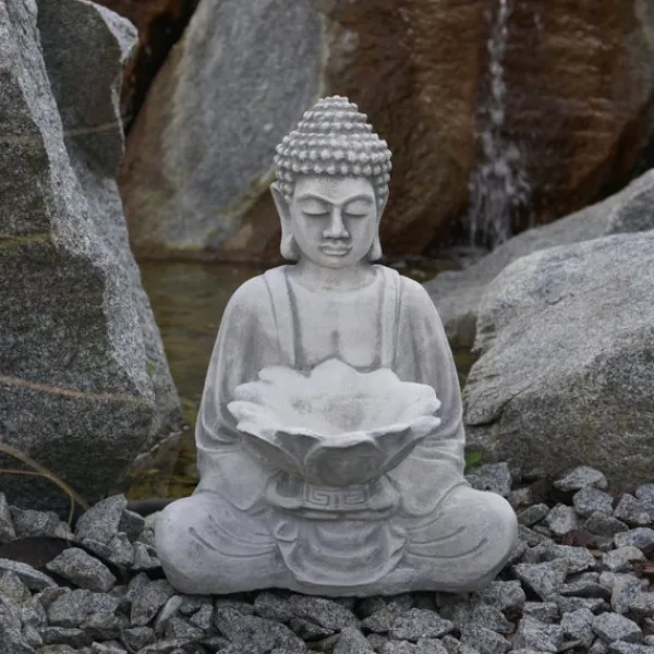 Gartendekoparadies Bouddhas-Figure de Bouddha avec grand bol
