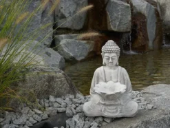 Gartendekoparadies Bouddhas-Figure de Bouddha avec grand bol