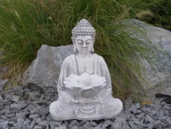 Gartendekoparadies Bouddhas-Figure de Bouddha avec grand bol