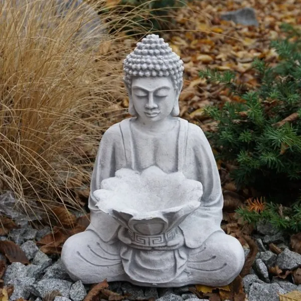 Gartendekoparadies Bouddhas-Figure de Bouddha avec grand bol