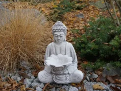 Gartendekoparadies Bouddhas-Figure de Bouddha avec grand bol