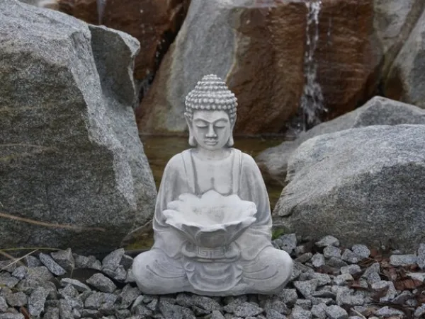 Gartendekoparadies Bouddhas-Figure de Bouddha avec grand bol