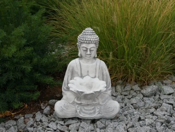 Gartendekoparadies Bouddhas-Figure de Bouddha avec grand bol
