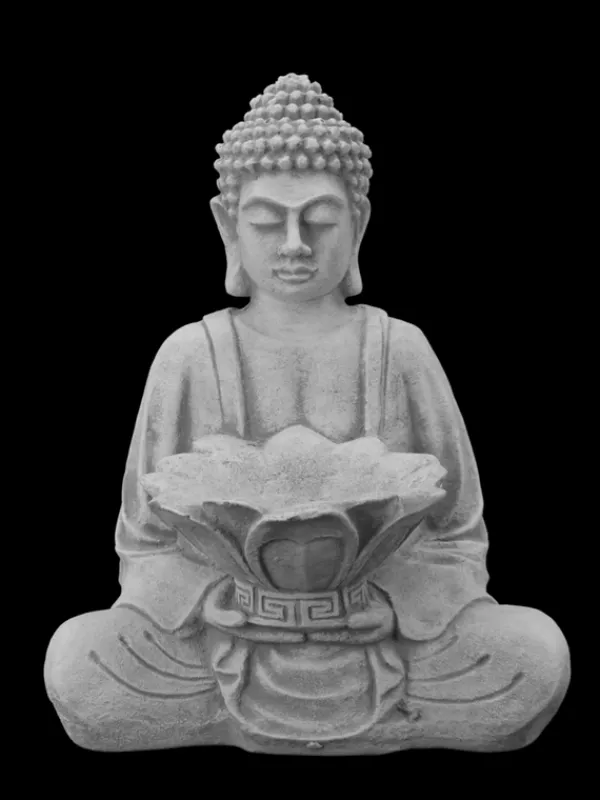 Gartendekoparadies Bouddhas-Figure de Bouddha avec grand bol