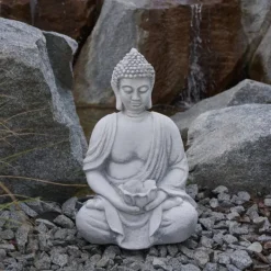 Gartendekoparadies Bouddhas-Figure de Bouddha avec un bol dans ses mains