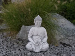 Gartendekoparadies Bouddhas-Figure de Bouddha avec un bol dans ses mains