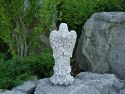 Gartendekoparadies Enfants & Anges-Figure d'ange avec un petit oiseau sur ses genoux