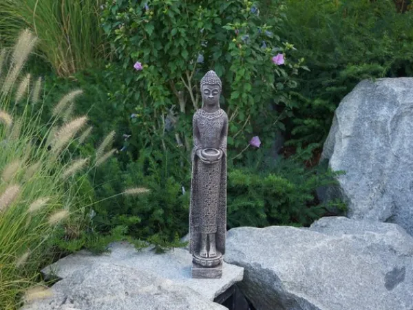 Gartendekoparadies Bouddhas-Figure étroite de Bouddha en coloration antique
