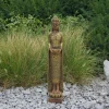 Gartendekoparadies Bouddhas-Figure étroite de Bouddha dans des tons bronze exclusifs