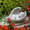 Gartendekoparadies Enfants & Anges-Figurine Ange - Bébé enveloppé d'ailes