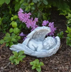 Gartendekoparadies Enfants & Anges-Figurine Ange - Bébé enveloppé d'ailes