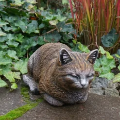 Gartendekoparadies Animaux-Figurine chat marron