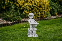 Gartendekoparadies Enfants & Anges-Figurine de garçon avec un chapeau qui peut être planté