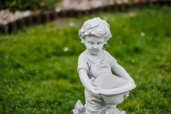 Gartendekoparadies Enfants & Anges-Figurine de garçon avec un chapeau qui peut être planté