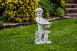 Gartendekoparadies Enfants & Anges-Figurine de garçon avec un chapeau qui peut être planté