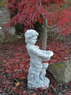 Gartendekoparadies Enfants & Anges-Figurine de garçon avec un chapeau qui peut être planté