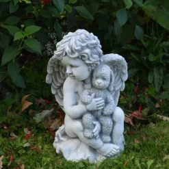 Gartendekoparadies Enfants & Anges-Figurine d'ange avec peluche