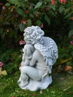 Gartendekoparadies Enfants & Anges-Figurine d'ange avec peluche