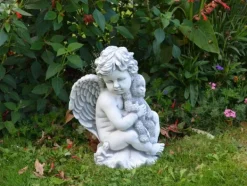 Gartendekoparadies Enfants & Anges-Figurine d'ange avec peluche